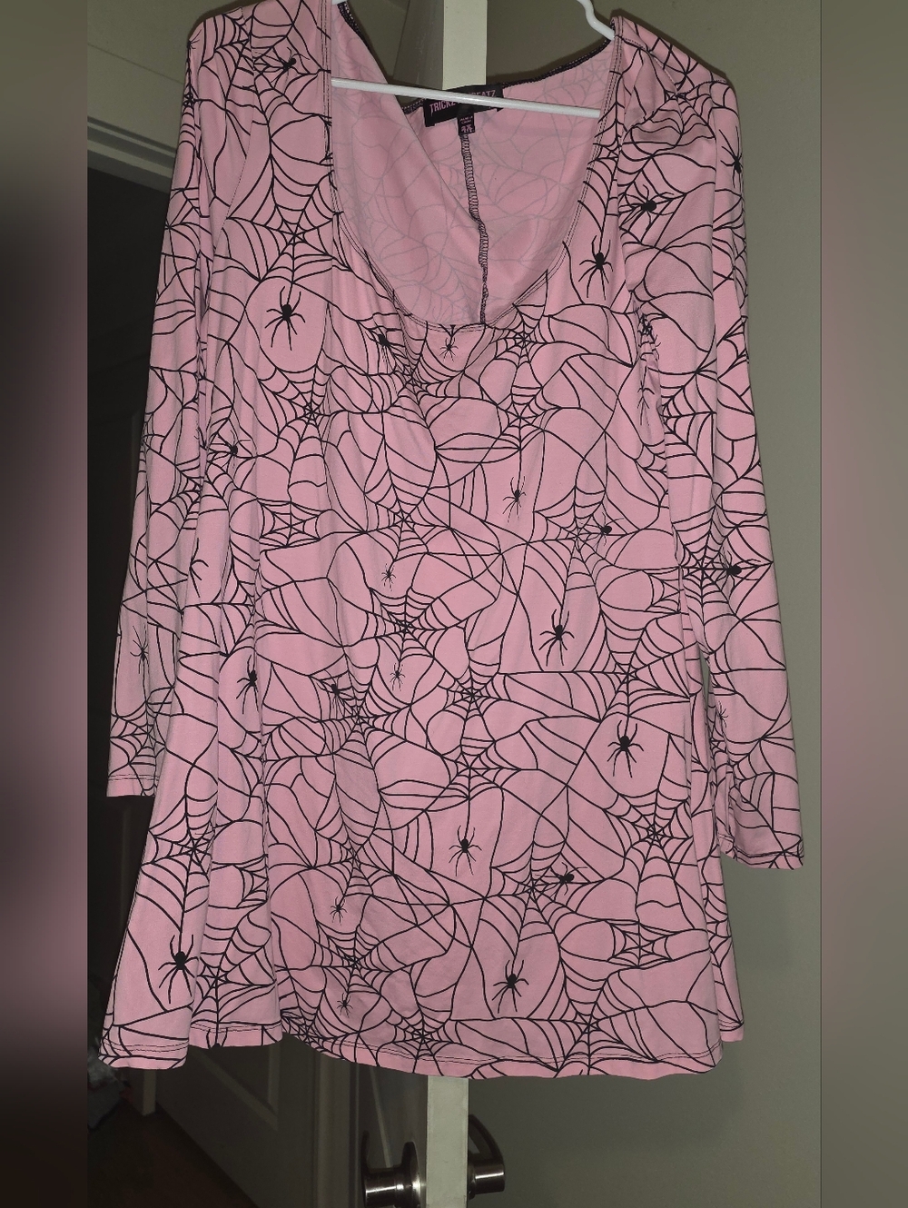 Dolls Kill Pink Spiderweb A-line Mini-Dress